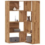 vidaXL Bibliothèque d'angle 4 niveaux chêne artisanal bois ingénierie