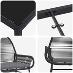 vidaXL Ensemble de salle à manger pour jardin 7 Pièces Noir polyrotin