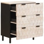 vidaXL Buffet 2 Pièces Finition Lavage Blanc 60 x 33 x 75 cm