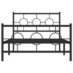 vidaXL Cadre de lit métal avec tête de lit/pied de lit noir 107x203 cm