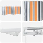 vidaXL Auvent rétractable manuel avec rayures multicolores LED 600x300 cm