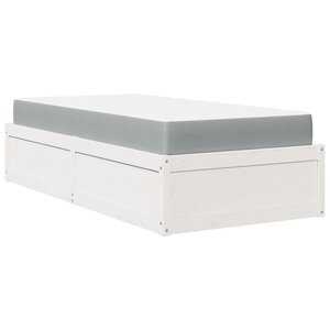 vidaXL Lit avec matelas blanc 90x190 cm bois massif de pin