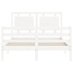 vidaXL Cadre de lit sans matelas blanc bois massif