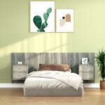 vidaXL Tête de lit avec armoires sonoma gris Bois d'ingénierie