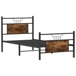 vidaXL Cadre de lit sans matelas chêne fumé 75x190cm bois d'ingénierie
