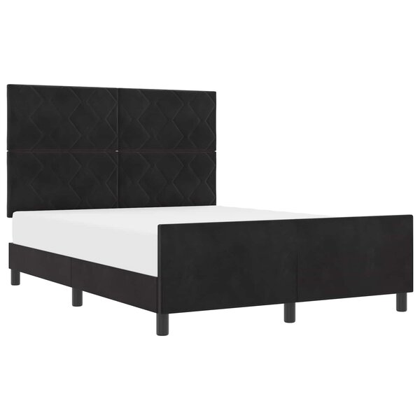 vidaXL Lit à ressorts avec tête de lit Noir 140 x 190 cm Velours