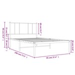 vidaXL Cadre de lit métal sans matelas avec tête de lit blanc 90x190cm