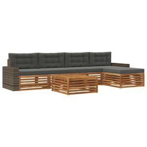 vidaXL Ensemble de canapés d'extérieur 6 pc Naturel et Anthracite