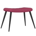 vidaXL Chaise de relaxation avec tabouret Rouge bordeaux Velours