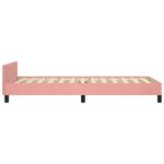 vidaXL Cadre de lit et tête de lit sans matelas rose 90x190 cm velours