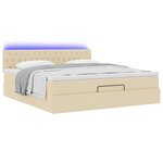 VidaXL Cadre de lit ottoman avec matelas crème 160x200 cm tissu