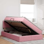 vidaXL Lit de rangement LED avec matelas Rose 120 x 200 cm Velours