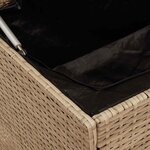 vidaXL Coffre de rangement de jardin Beige 110x50x58 cm Résine tressée