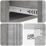 vidaXL Table d'appoint murale Gris béton 87 5 x 34 5 x 17 cm