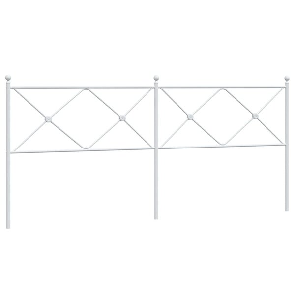 vidaXL Tête de lit métal blanc 200 cm