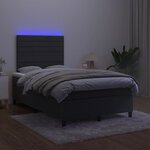 vidaXL Sommier à lattes de lit avec matelas LED Noir 120x200cm Velours