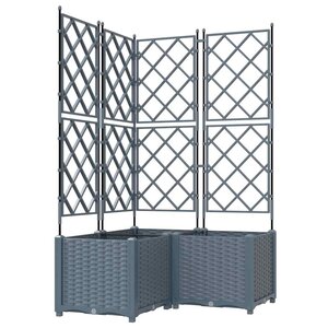 vidaXL Cache-pot de jardin 3 Pièces Gris Clair 80 x 80 x 143 cm Acier