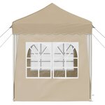vidaXL Tente de fête pop-up 195 x 195 x 245 cm Crème Tissu Oxford