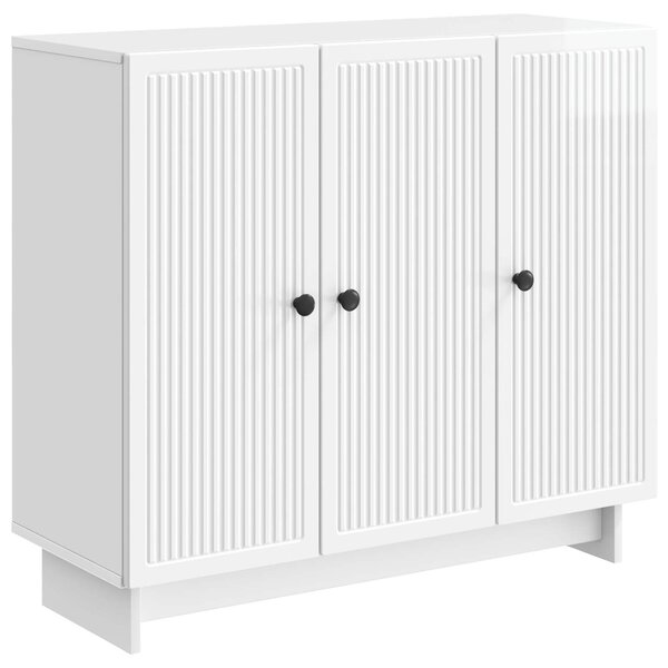 vidaXL Buffet Blanc brillant 89 x 34 5 x 80 cm Bois d'ingénierie