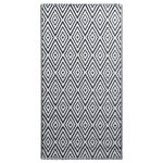 vidaXL Tapis d'extérieur Blanc et noir 120x180 cm PP