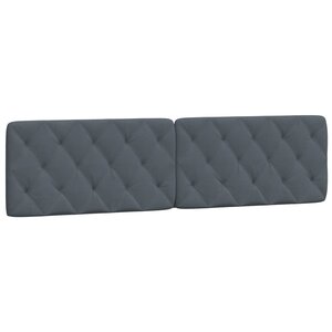 vidaXL Coussin de tête de lit gris foncé 200 cm velours