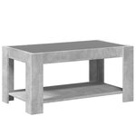 vidaXL Table basse avec LED gris béton 93x53x45 cm bois d'ingénierie