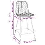 vidaXL Chaise de bar 2 Pièces Naturel 44 5 x 54 5 x 97 5 cm