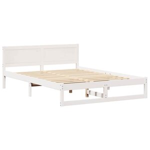vidaXL Cadre de lit Blanc 150 x 200 cm Bois de pin massif