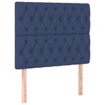 vidaXL Sommier à lattes de lit et matelas et LED Bleu 90x190 cm Tissu