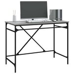 vidaXL Bureau sonoma gris 100x50x75 cm bois d'ingénierie et fer