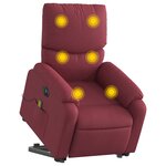 vidaXL Fauteuil inclinable de massage électrique Rouge bordeaux Tissu