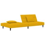 vidaXL Canapé-lit à 2 places avec deux oreillers Jaune Velours