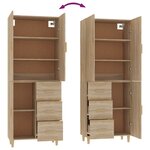 vidaXL Buffet haut Chêne sonoma 69 5x34x180 cm Bois d'ingénierie
