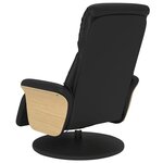 vidaXL Fauteuil inclinable de massage repose-pieds noir similicuir