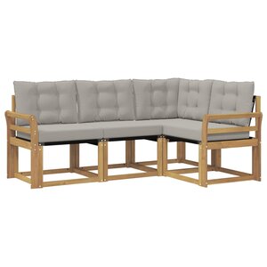 vidaXL Ensemble de canapés d'extérieur 4 pc Blanc et gris clair
