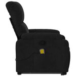 vidaXL Fauteuil inclinable de massage noir tissu microfibre
