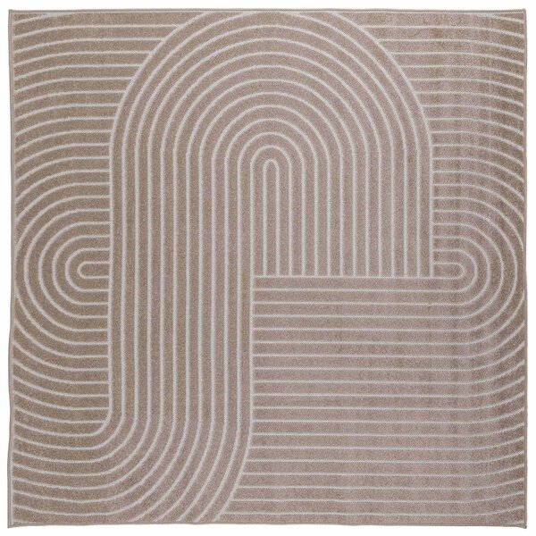 vidaXL Tapis de surface Carré HUARTE Beige 240 x 240 cm Polyester