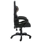 vidaXL Fauteuil de jeux vidéo Noir et camouflage Similicuir