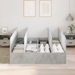 vidaXL Lit avec rangement gris béton 140x190 cm
