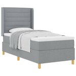 vidaXL Lit à ressorts avec matelas Gris clair 80 x 200 cm tissu
