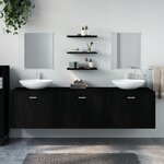 vidaXL Ensemble de meubles salle de bain 6 Pièces noir bois d'ingénierie