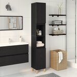 Meuble de salle de bain vidaXL Chêne noir 30x30x190 cm Bois d'ingénierie