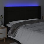 vidaXL Tête de lit à LED Noir 163x16x118/128 cm Tissu
