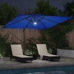 vidaXL Parasol Roma Bleu 286 x 285 x 270 cm Aluminium et polyester