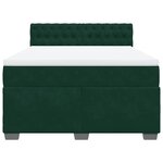 vidaXL Sommier à lattes de lit et matelas Vert foncé 140x190cm Velours