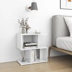 vidaXL Table de chevet blanc brillant 50x30x51 5 cm bois d'ingénierie