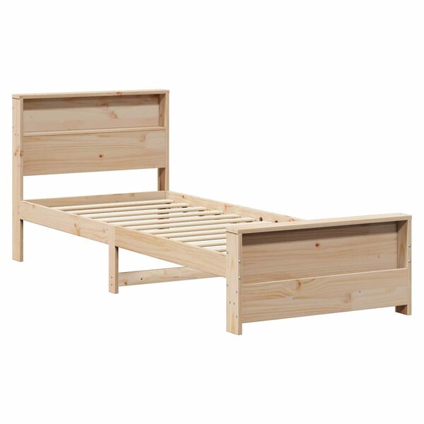 vidaXL Cadre de lit Marron 90 x 190 cm Bois massif en pin