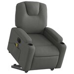 vidaXL Fauteuil inclinable de massage électrique Gris foncé Tissu
