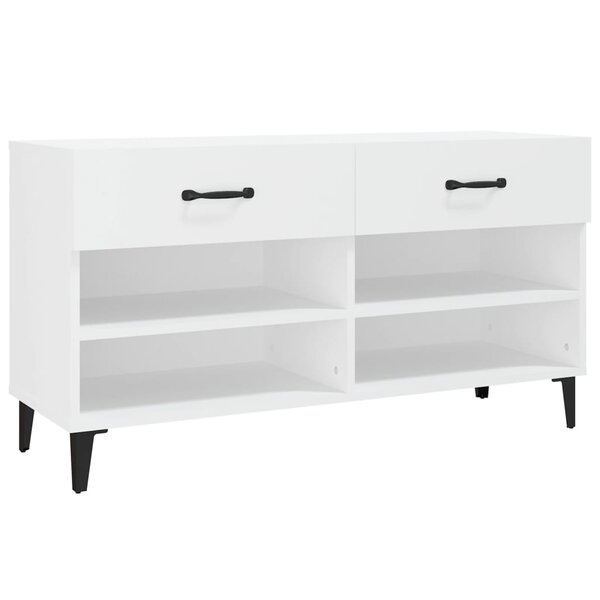 vidaXL Armoire à chaussures Blanc 102x35x55 cm Bois d'ingénierie