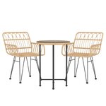 vidaXL Ensemble à manger de jardin 3 Pièces Résine tressée